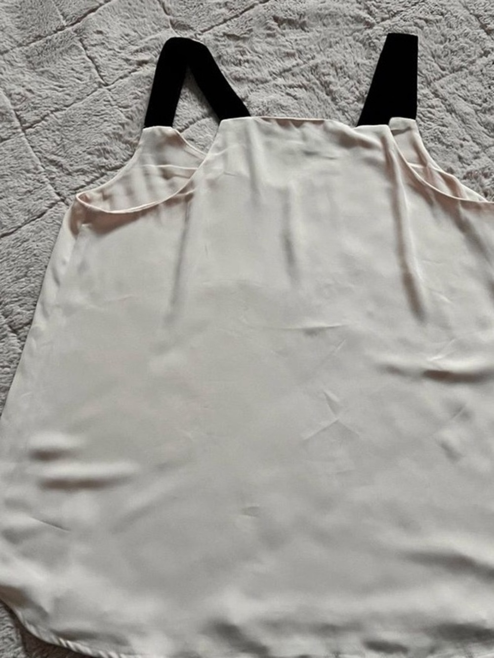 Cream Satin Camisole with Black Straps